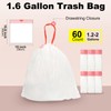 ELPHECO 1.6 Gallon Small Trash Bags 60 Count - For