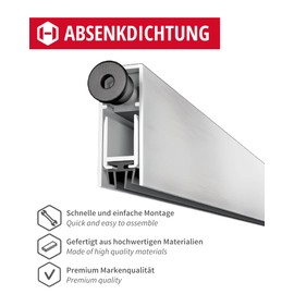 Gedotec Lowerable floor seal, 1 piece door seal, one-sided release, 12 x 30 mm, Eco, length 1030 mm, can be shortened, lowering seal for doors, door floor seal, wind protection, cold enemy, for