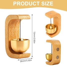 Magnetic Doorbell Made of Beech Wood, Welcome Door Bells for Front Doors, Entrance Door Bell, Small Door Bell for Indoor and Outdoor Decoration with Door Bells, Ring Chime Door Bells (Gold)