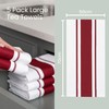 Sticky Toffee 100% Cotton Tea Towel - Red Stripe Pattern,