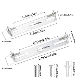 Rybtd Stainless Steel 4Pcs Ceiling Light Fixture Bracket, 90mm/105mm, Iron, Ceiling Mount, Silver