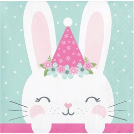 Birthday Bunny Beverage Napkins - Pack of 16