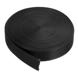 QUARKZMAN Nylon Webbing Flat 1 Inch 10 Yards Black for DIY Repair, Backpack, Luggage Rack, Crafts