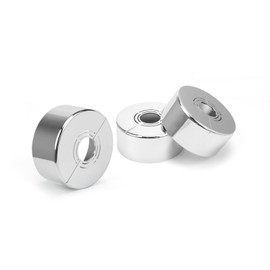 3 Pieces of Radiator Pipe Cover, DEANKEJI Pipe Covers Chrome, 3 Sizes in 1 Pipe Collars, Suitable for Diameter 20mm/25mm/33mm, Used for Shower Accessories, Faucet Decoration