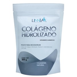 Linnia | Colageno en Polvo Natural 300 g | Péptidos de Colágeno Hidrolizado con Acido Hialurónico | Suplemento Alimenticio, Con té Verde