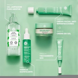 Yves Rocher Crema Facial Matificante - Sebo Pure Vegetal - Reduce la apariencia de los poros - con Ácido Salicilico - Para piel mixta a Grasa - 50 ml