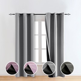 TMLTCOR 100% Blackout Curtains for Bedroom,Black Out Curtains 84 Inch Long,Room Darkening Curtains for Living Room,Grey Curtains Long Curtains,Living Room Curtains Bedroom Curtains,38 Wide,2 Panels