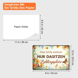 VOSSOT Retro Blechschild, Hier Bitte Einfach Nur Dasitzen, Lieblingsplatz Schild Metallschild Aluminium Wanddeko Gartendeko Vintage Deko Garten Vintage Blechschilder für Garten Zuhause 30 x 20cm