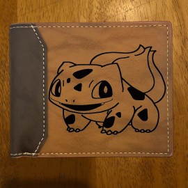 Leather Customs Bulbasaur Poké-mon Leather Wallet Bifold Premium Quality NEW