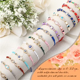 Fumete 60 Pcs Evil Eye Bracelets Set Mexican Bracelets for Women Protection Anklets Jewelry Gift