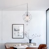 FLSFU Plug in Crystal Chandelier,14.7 Ft Hanging Lights with Clear