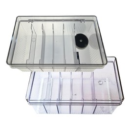 AgentMoon 2 Pieces High Clear Acrylic Data Cable Organizer Box with Lid and 60 inches Cuttable Magic Lashing Straps Each.Fine Transparent Polished Edges and Corners.(2PCS)