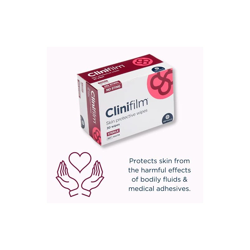 Clinifilm Skin Protective Barrier Wipes, 30 piece.