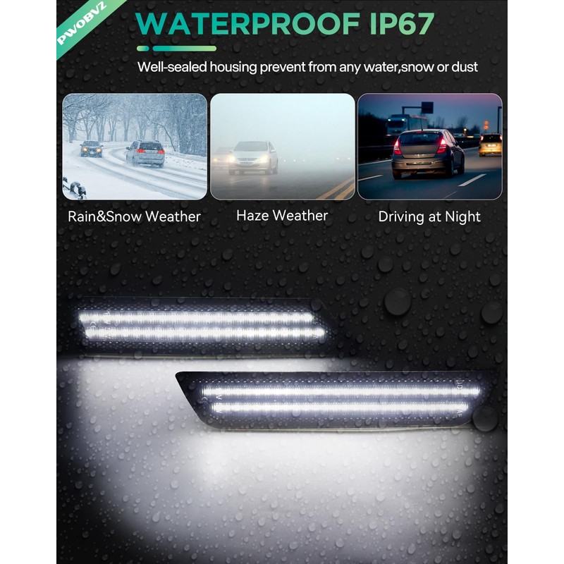 PWOBVZ LED Side Marker Lights for Chevy Camaro 2010-2015, 5th