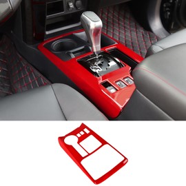 CheroCar Center Console Gear Shift Panel Cover Trim Compatible with Toyota 4Runner SUV 2010-2023,Interior Accessories(Red)