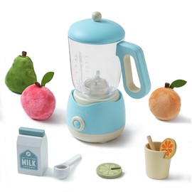 ROBUD Toy Juicer with Light and Sound - Kitchen Accessories with Fruits, Milk, Cups - Suitable for Children from 3 Years