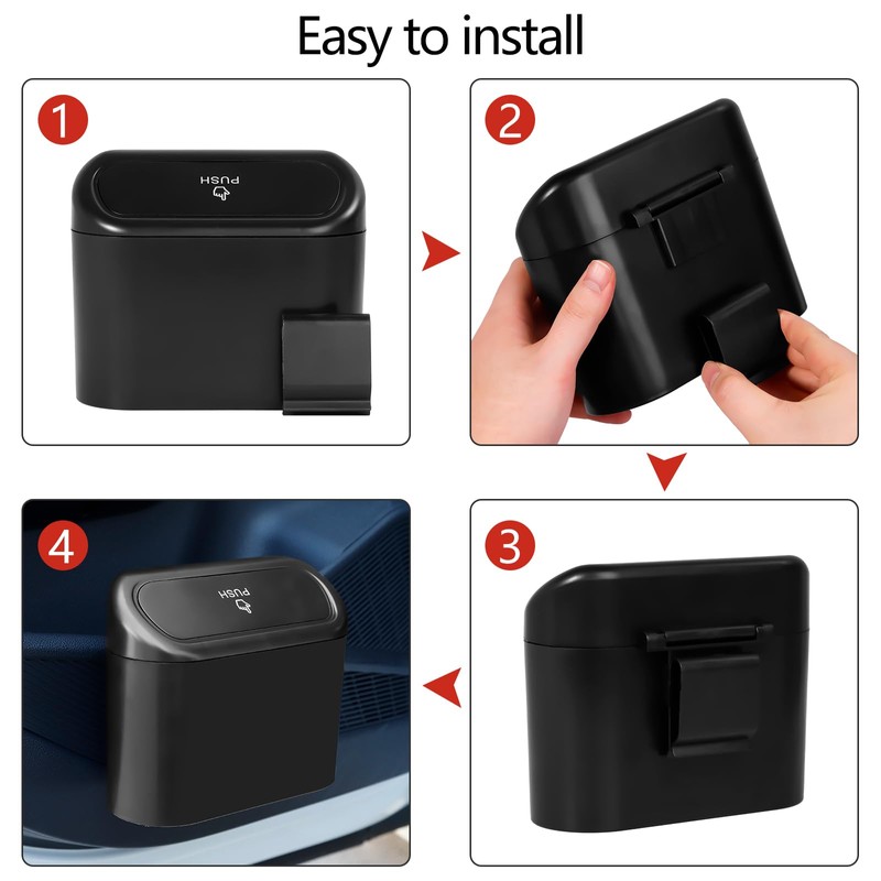 NBTEPEM Car Trash Can with Lid - 2 Pack, Mini