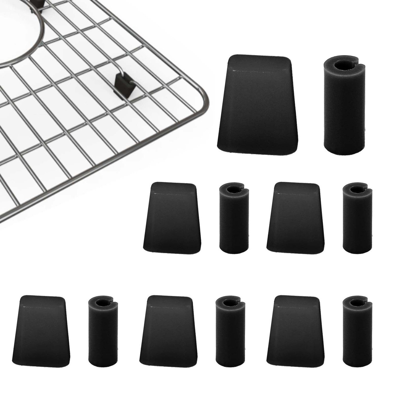 Waziaqoc 40 Pcs Sink Rack Feet Protective Rubber Bumpers Feet, Black ...