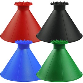 Magical Ice Scrapers for Car Windshield - 4 Pack Round Ice Scraper with Funnel, Professional Snow Removal Shovel Tool