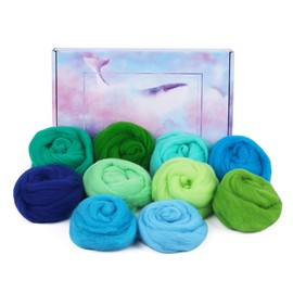 RVSWIHFA Felting Wool,Vibrant And Luxurious 150g Needle Felting Wool -10 Colors Wool Roving Yarn For Diy Craft And Art Projects
