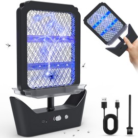 Insektenvernichter USB, YOXISA 2 in 1 UV Elektrischer Insektenvernichter & Elektrische Fliegenklatsche, 5W Mückenfalle Wiederaufladbarer Moskito Killer für Schlafzimmer Camping Garten Innen und Aussen