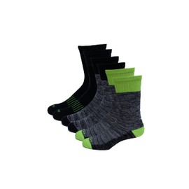 Dickies Men's Dri-Tech Performance Work Crew Socks 6 Pair,Black FR Asst, Men's 6-12 Shoe Size