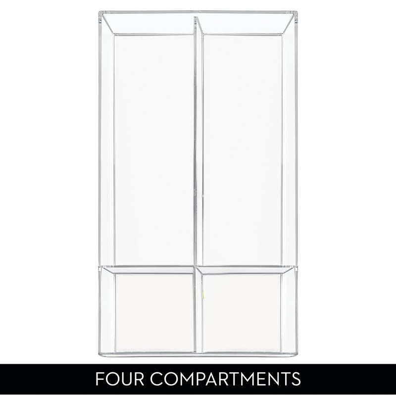 iDesign Clarity Plastic Divided Drawer Organizer, Storage Container for Vanity,