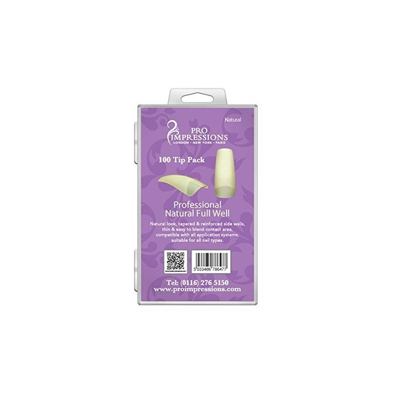 Pro Impressions Advance Natural Full Well 50 Nail Tips, Refill