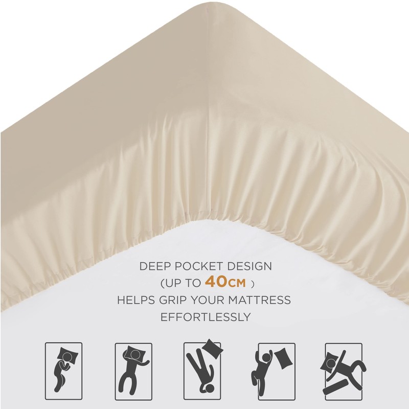 Bedsure King Size Fitted Sheets - Bed Sheets Extra Deep