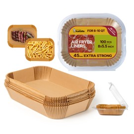 Katbite Air Fryer Liners Disposable - 100PCS, 8x5.5'' Rectangle Liners for Air Fryer Basket, Thick Air Fryer Parchment Paper Liners for Ninja Dual Airfryer Accessories, DZ201, DZ401, FG551