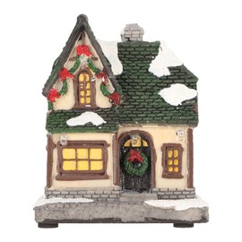 Cocoarm LED Beleuchtete Weihnachtshaus Snowy Village Dekoration mit 3D -Textur und Warmen Lichtern für Hausgarten oder Kinderzimmerdekoration (A) (Black)