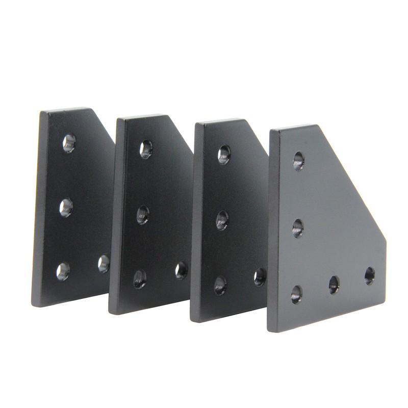 Zeberoxyz 4 Pieces Black L-Shaped Corner Angle Plate with 20