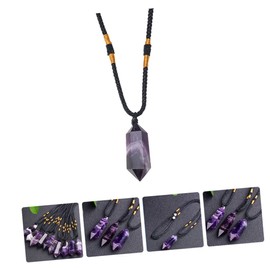 Baluue Pointed Crystal Necklace Amethyst Pendant Delicate Jewelry Making Pendant for Fashion