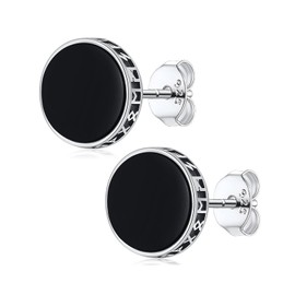 Men Stud Earrings Sterling Silver Vikings Celtic Earrings Nordic Runes Jewelry Hypoallergenic Stylish Hip Hop Earring for Men Women, Small, Sterling Silver, No Gemstone