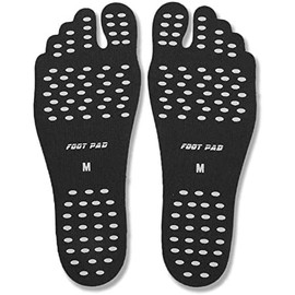 Beach Foot Pads, Adhesive Invisible Shoe Foot Sticker Waterproof Heatproof Insole for Men/Women (Black, M)