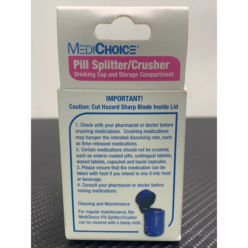 MediChoice 2-Pack MediChoice Pill Splitter And Crusher: Splits, Cuts, Drink