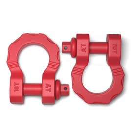 BHock Auto 3/4" D Ring Shackles, 2 Pack Heavy Duty Clevis Shackle with 7/8 Pin, Galvanized and Red Coated to Prevent Rust, Shackles Fit for Tow Strap, Winch, Off-Road Recovery Towing Shackles (Red)