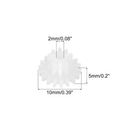sourcing map 20 Pcs Plastic Gears 18 Teeth Plastic Motor Gear Model 18102A Reduction Gear for RC Car Model DIY Robot (White, Module 0.5)