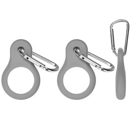 TIXIPEM Water Bottle Hanging Buckle Clip [3PCS] - Water Cup Holder for Bike & Hiking & Camping & Traveling - [Grey - Silicone - 3.34IN] Portable Secure Bottle Holder