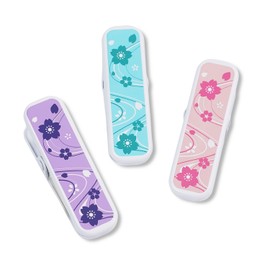 Amemari Kimono Clips, Set of 3, Classic, Cherry Blossom Pattern, Kimono Clip, Large Classic, Kimono Collar, Temporary Fastening, Kimono Clip, Handy Clip, Collar Closure, Obi, Change Knot, Cute, Kimono, For All Year-round Women, Sakura running water