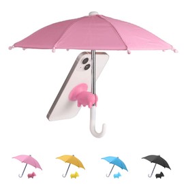 heqxwl heqxwl Phone Umbrella for Sun, Cell Phone Umbrella Sun Shade, Universal Adjustable Cute Phone Stand Umbrella with Piggy Suction Cup, Outdoor Anti-reflective Glare Blocking (Pink)