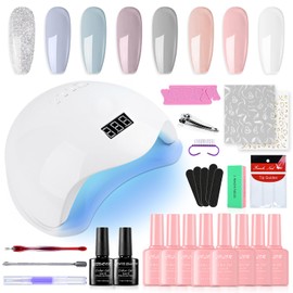 Kit para Uñas con Gelish 10 botellas, con Lámpara de Uñas de 48 W, Kit Gelish para Uñas Completo para Manicura/Pedicure Nail Art Hogar el Salón