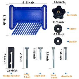 Upgrade Featherboard Woodworking Tools, Safety Device Stackable Featherboard for Table Saws, Router Tables & Band Saw with Miter Slots, Miter Track, T-Slots, T-Track(Blue)