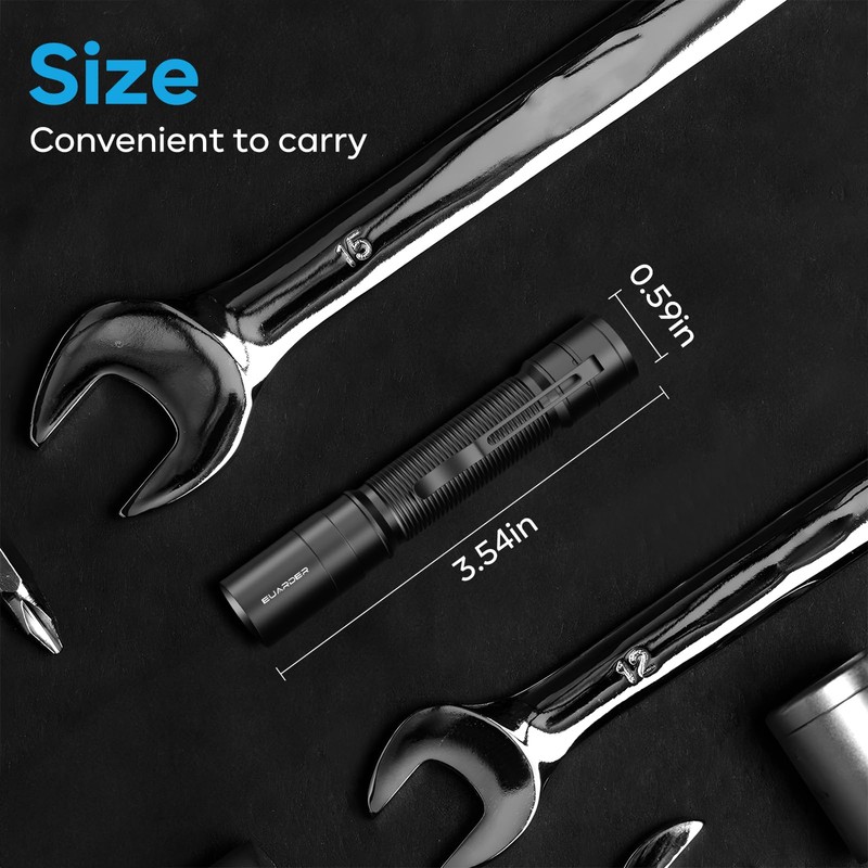 EUARDER Mini Flashlight, Super Bright Small Tactical Flashlight, Ultra-Compact Powerful