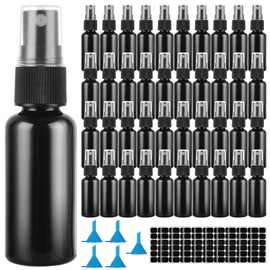 60 Pcs Small Spray Bottle Bulk, 30ML 1Oz Black Empty Spray Bottles Plastic Fine Mist Spray Bottles with Cap & Funnel, Small Refillable Sprayer Liquid Containers for Perfume, Cleaning, Essential Oil