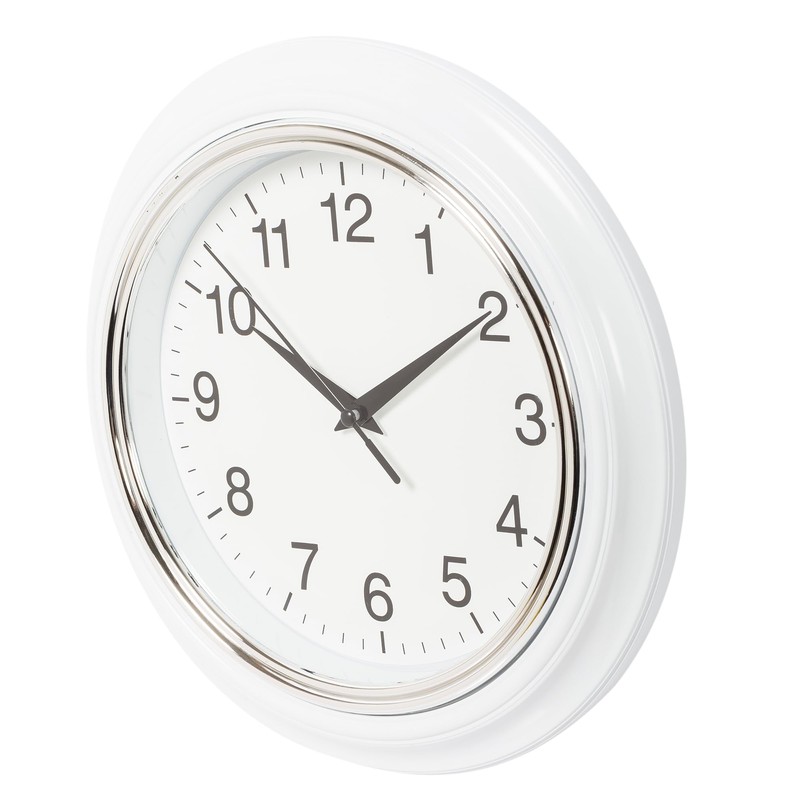 Kiera Grace Aster Wall Clock, 10", White