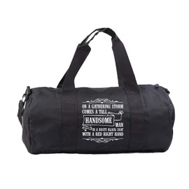 Hippowarehouse On a gathering storm comes a tall handsome man in a dusty black coat with a red right hand Gymwear Gym Duffle Cylinder Uniform Kit Bag 50 x 25 x 25cm 20 litres