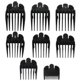 2025 8 Sizes Coded Cutting Guides -1/8" to 1", Replacement Guards Set for All Full-Size W*ahl Clippers/Trimmers(Black) by MIFADLE