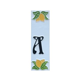 Italian Hand Painted Lemon Ceramic Tiles with the Option of Frame (Letter A Tile)