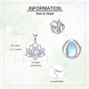 JERWLI Lotus-Halskette aus 925 Sterling Silber, Mondstein-Anhänger-Halskette, Lotusblumen-Halskette, Geschenk für